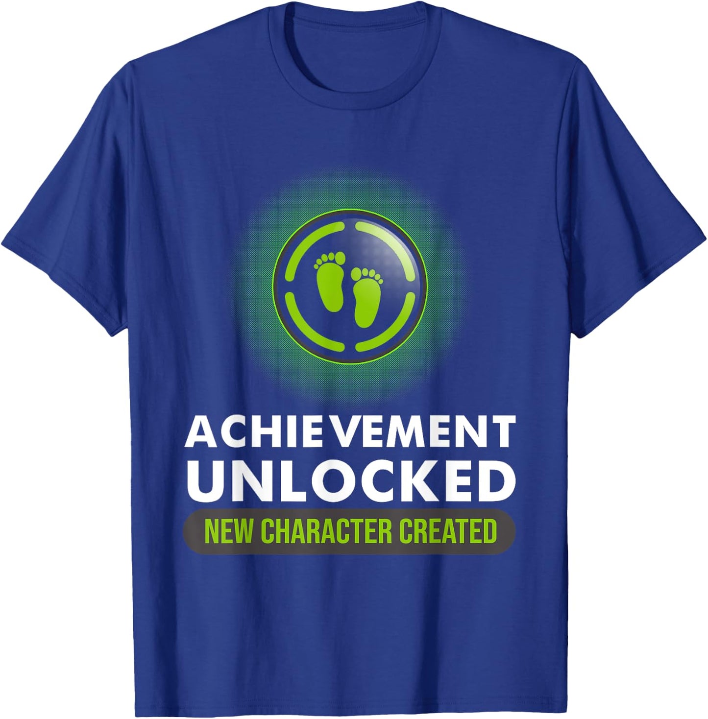 Cute Pregnant Announcement Gamer Dad Mom Designs Funny Achievement Unlocked New Character Created Pregnancy - -Adults, Kids - Black - Short Sleeve - S - Medium T-Shirt - T-Shirt | Royal