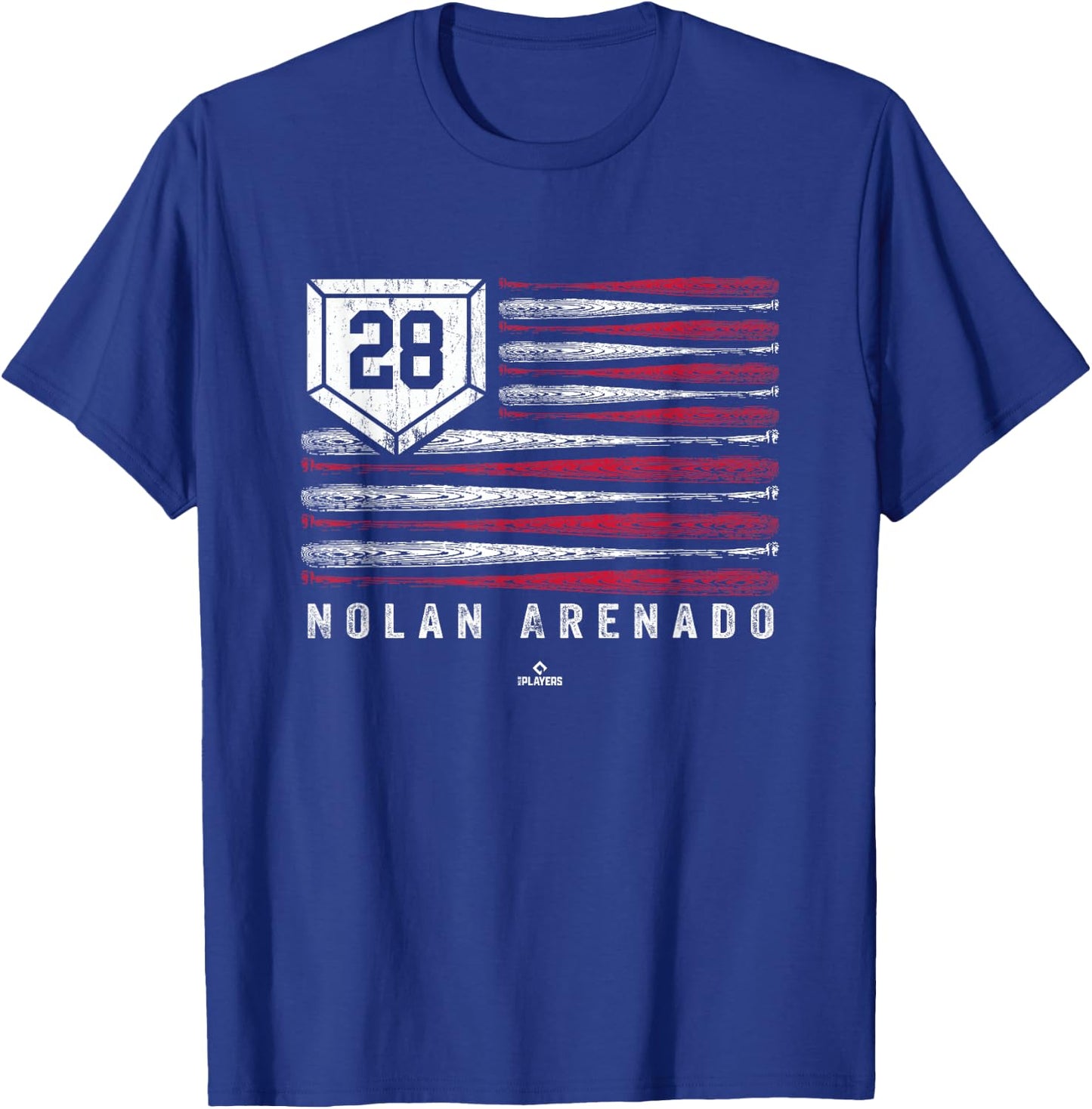 Vintage US Flag Baseball Stripes Nolan Arenado St Louis T-Shirt - T-Shirt | Royal