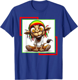 DigiRods Crazy Rasta Camel Reggae Theme Silly Cartoon T-Shirt - T-Shirt | Royal