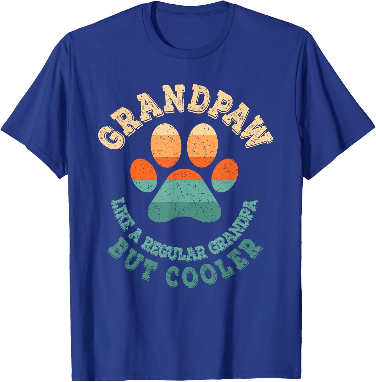 Grandpaw Dog Grandpa Grandfather Funny Grand Paw Retro Men T-Shirt - T-Shirt | Royal