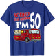 Fire Truck 50th Birthday Fireman Firefighter 50 Year Old T-Shirt - T-Shirt | Royal
