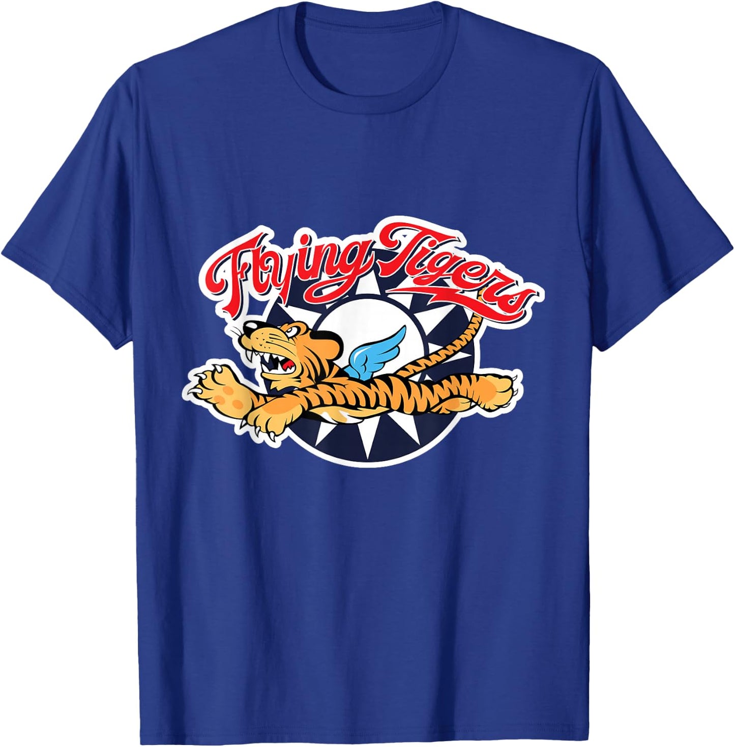 Funny Cool Tiger Flying Novelty Graphic & Cool Designs T-Shirt - T-Shirt | Royal