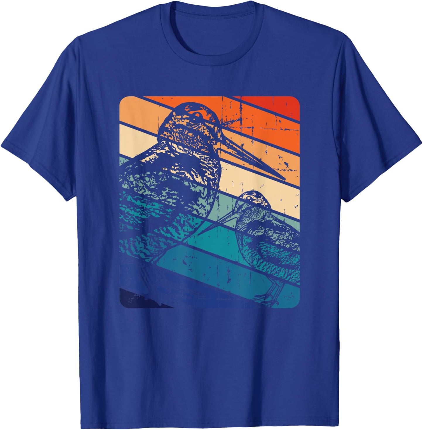 American Woodcock Bird Retro Vintage Unique Birding Gift T-Shirt - T-Shirt | Royal