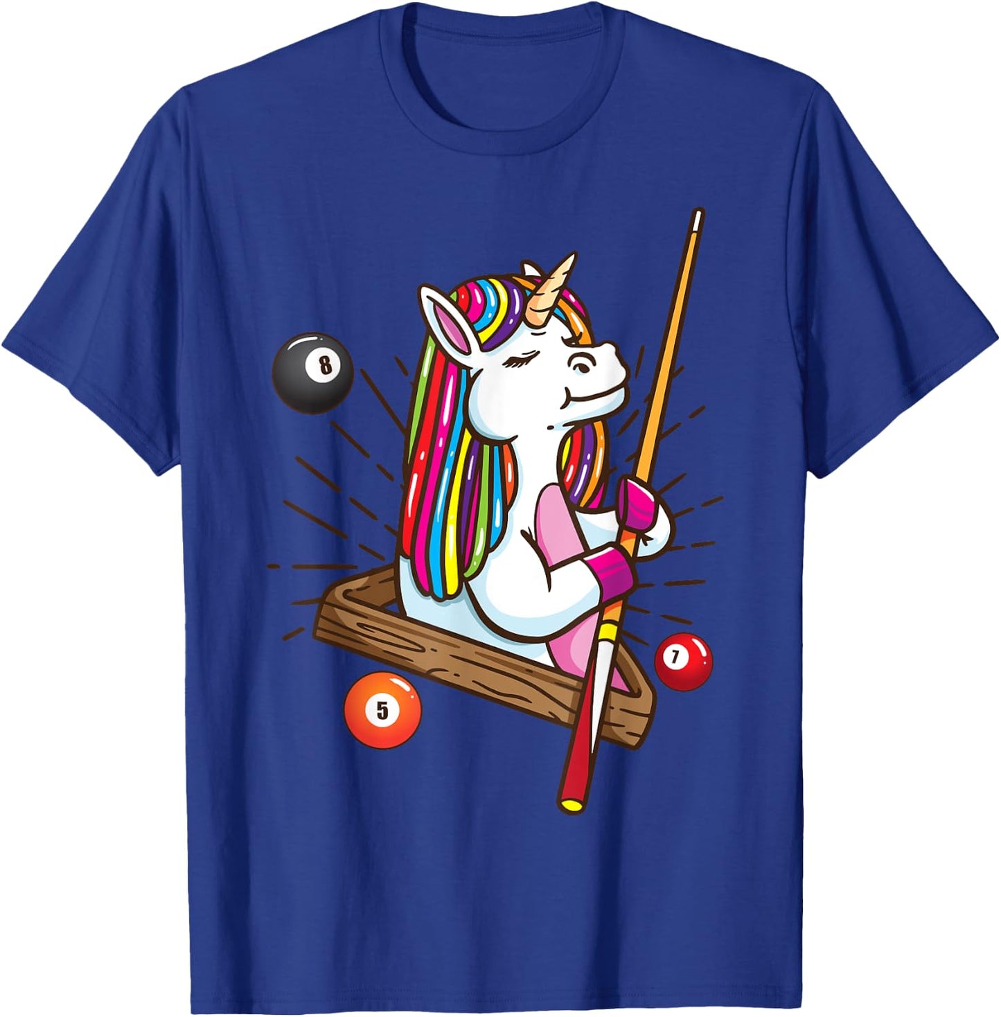 Billiard unicorn workhorse pool shirt girls snooker T-Shirt - T-Shirt | Royal