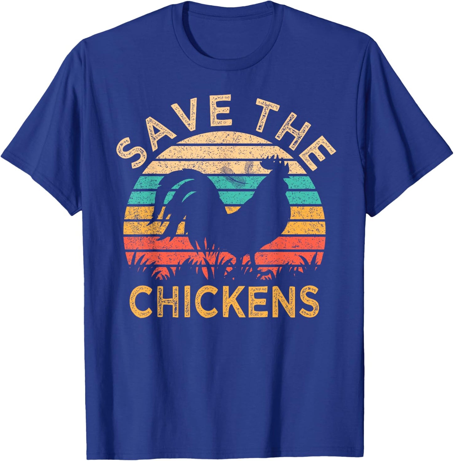 Save The Chickens Funny Vegetarian Vegan Chicken Lover T-Shirt - T-Shirt | Royal