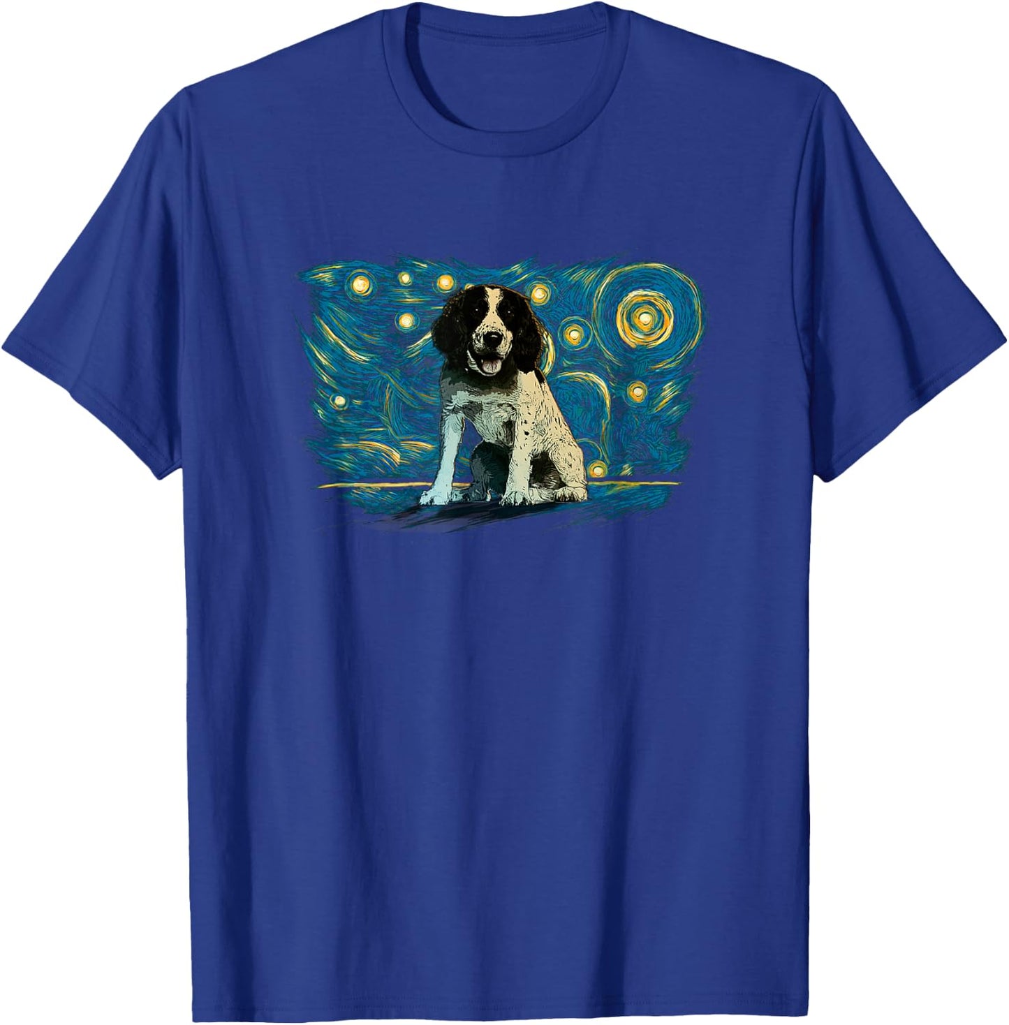 Retro Vintage Style English Springer Spaniel T-Shirt - T-Shirt | Royal