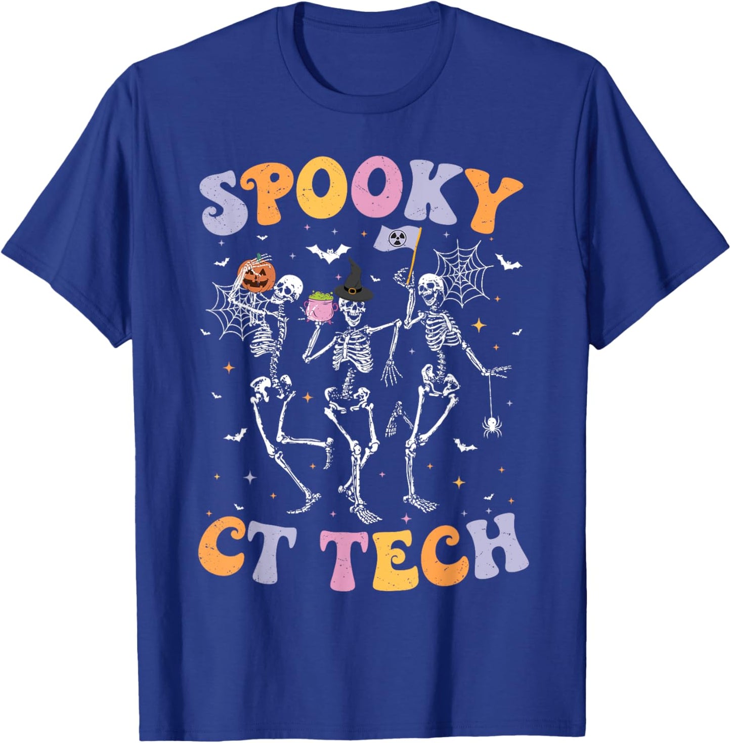 Skeleton Spooky CT Tech Computed Tomography Tech Halloween T-Shirt - T-Shirt | Royal