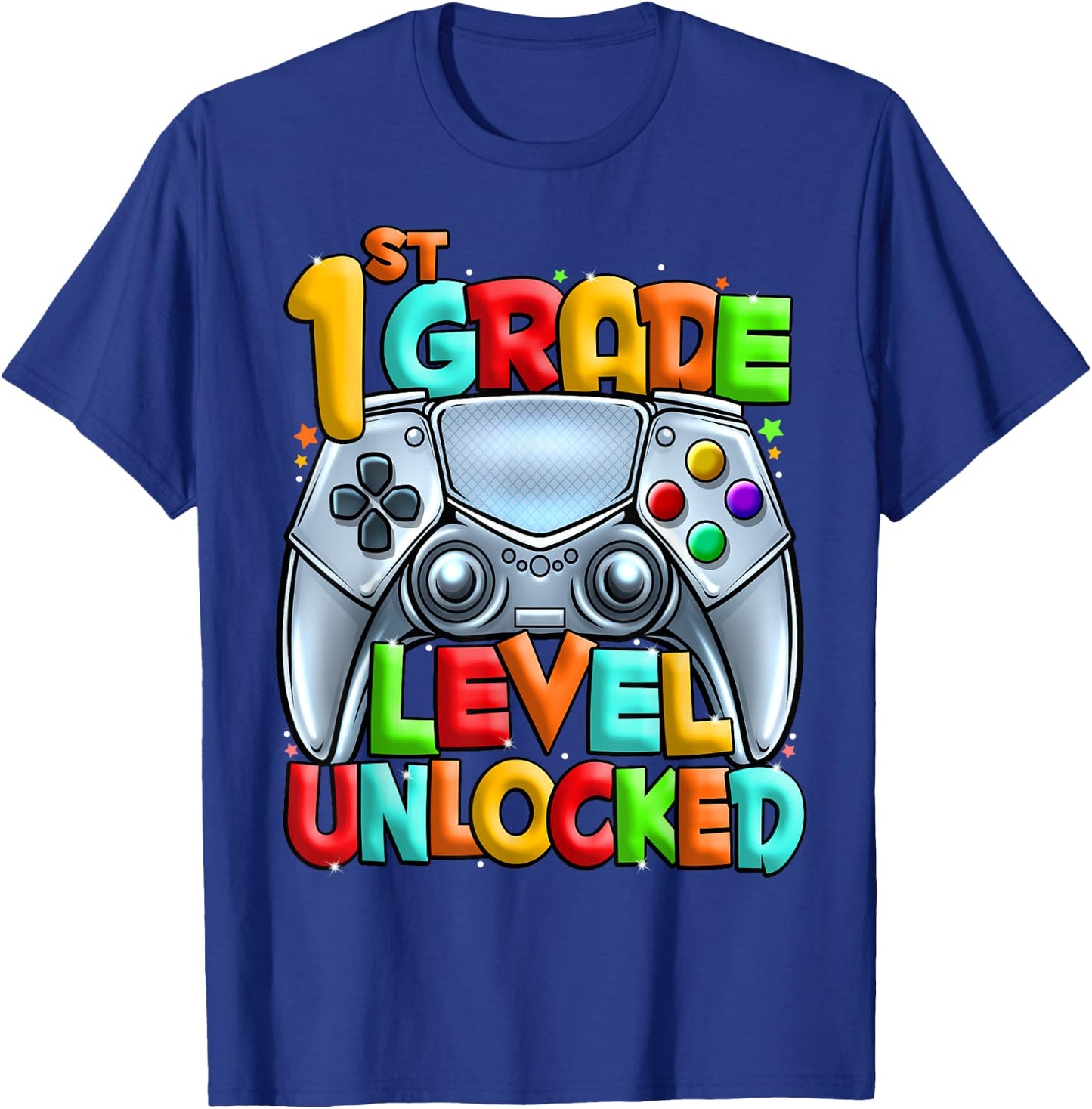 1st Grade Level Unlocked Video Gamer Back to School Kids T-Shirt - T-Shirt | Royal