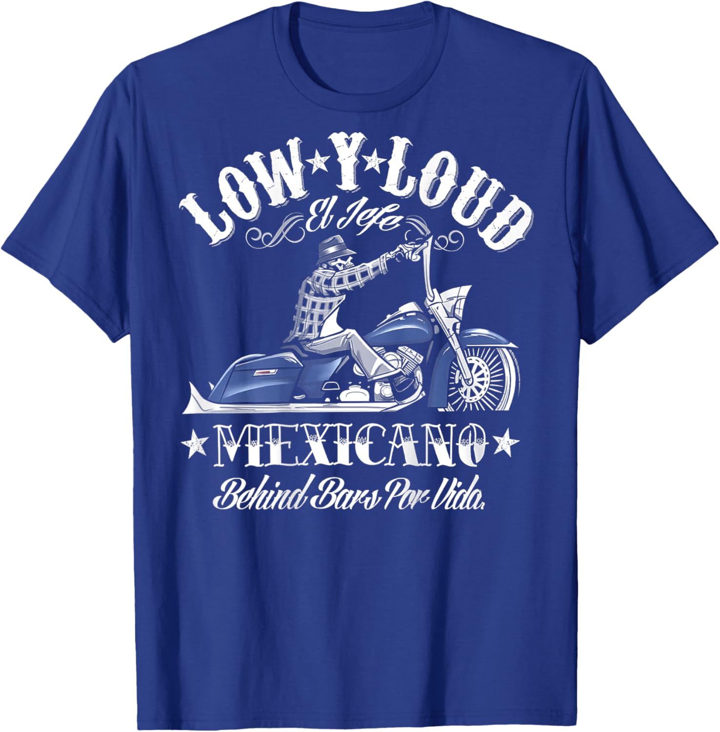 Low Y Loud Mexicano Behind Bars Por Vida (on back) T-Shirt - T-Shirt | Royal