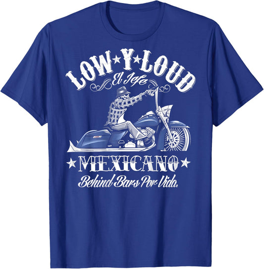 Low Y Loud Mexicano Behind Bars Por Vida (on back) T-Shirt - T-Shirt | Royal
