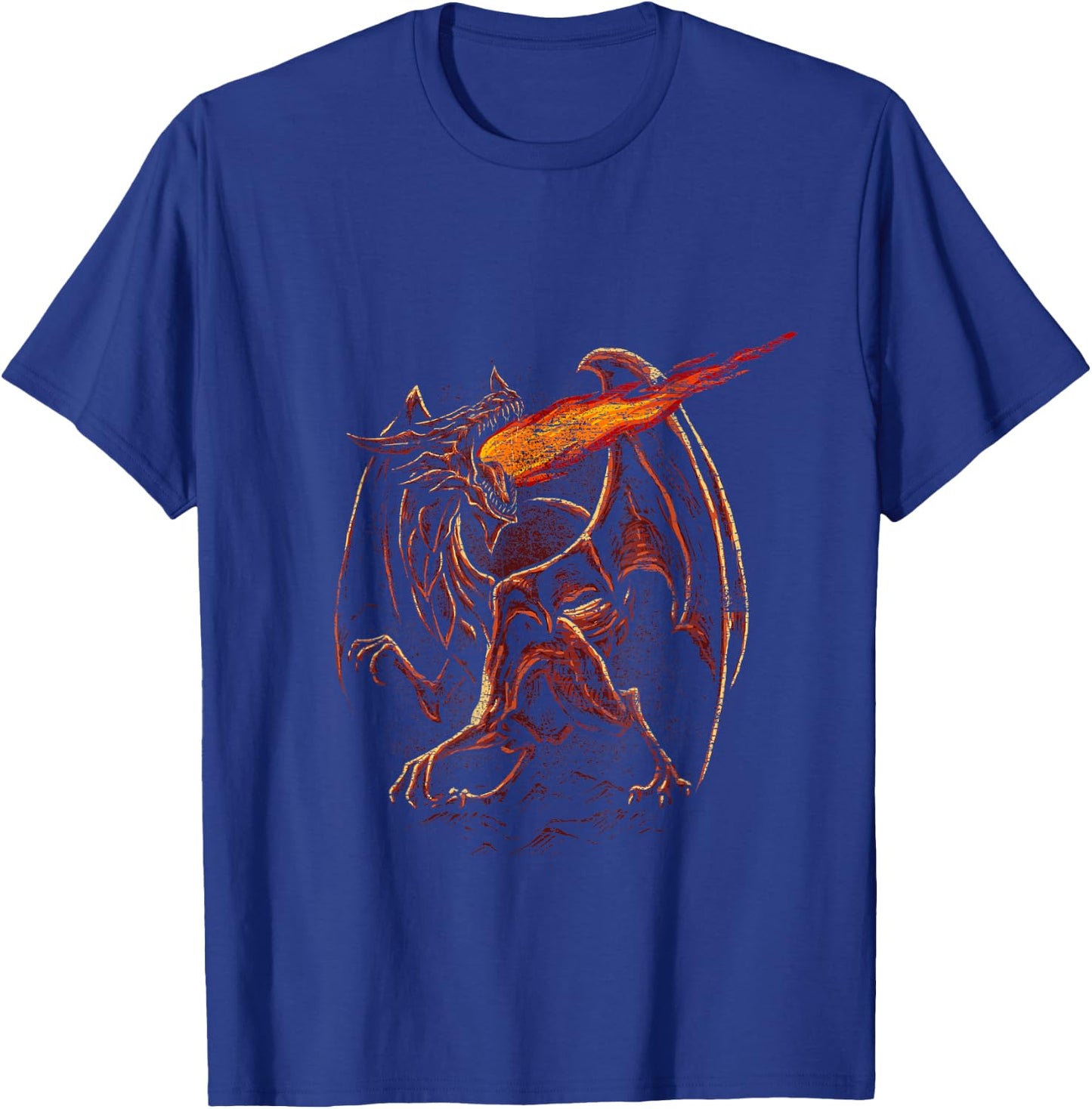 Fire Breathing Dragon T-Shirt - T-Shirt | Royal