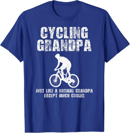 Cycling Grandpa Cool Love Cycle Biking Riding T-Shirt - T-Shirt | Royal