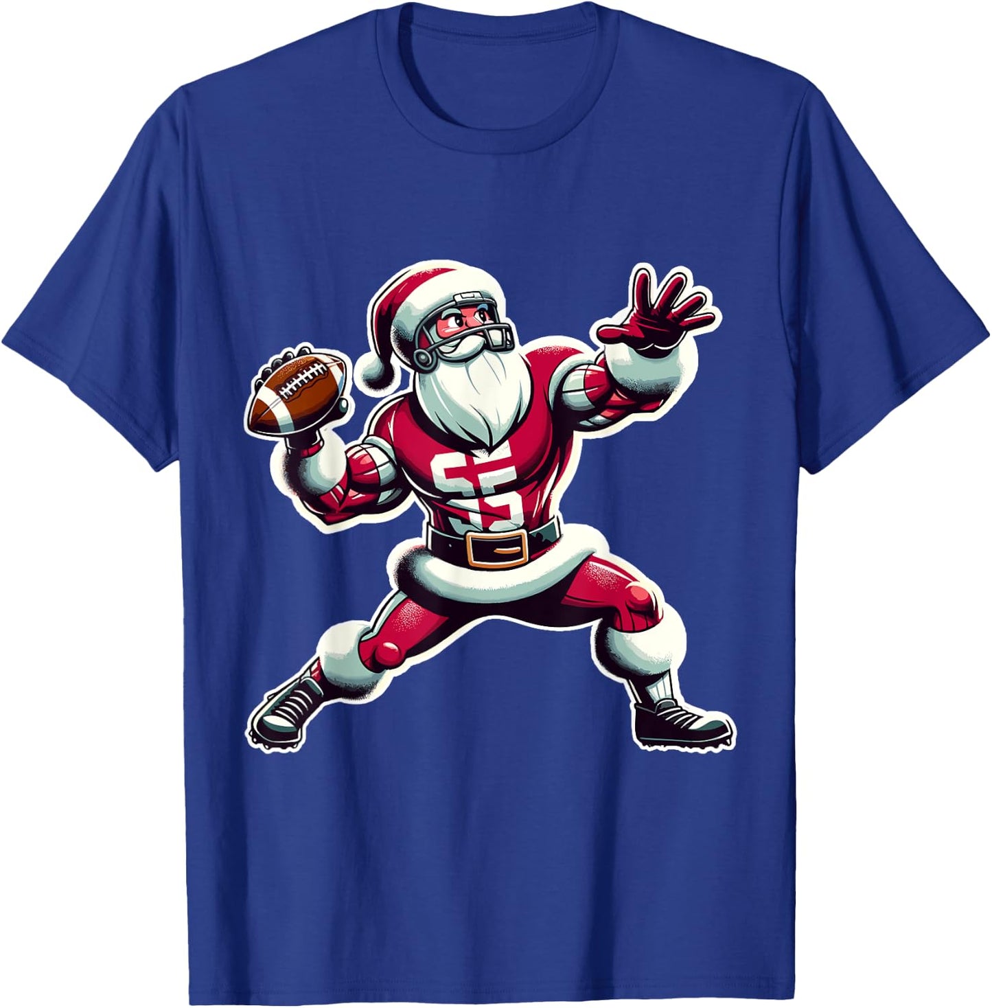 Christmas American Football Player Xmas Boys PJ T-Shirt - T-Shirt | Royal