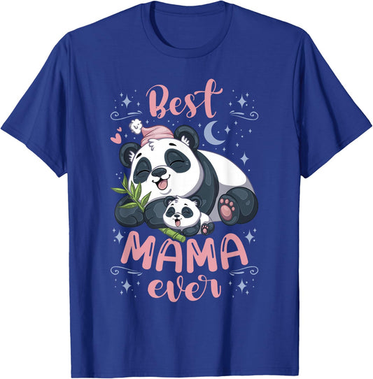 Best Mama Ever, Panda Bear Mother with Cub, Mother's Day T-Shirt - T-Shirt | Royal