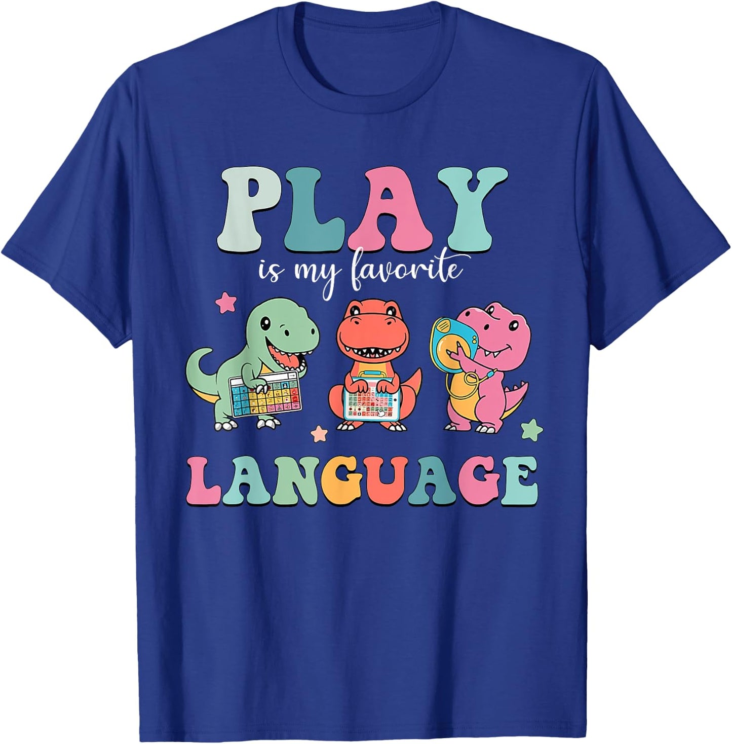 Speech Therapy Speech Language Pathologist SLP Dinosaur T-Shirt - T-Shirt | Royal