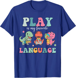 Speech Therapy Speech Language Pathologist SLP Dinosaur T-Shirt - T-Shirt | Royal