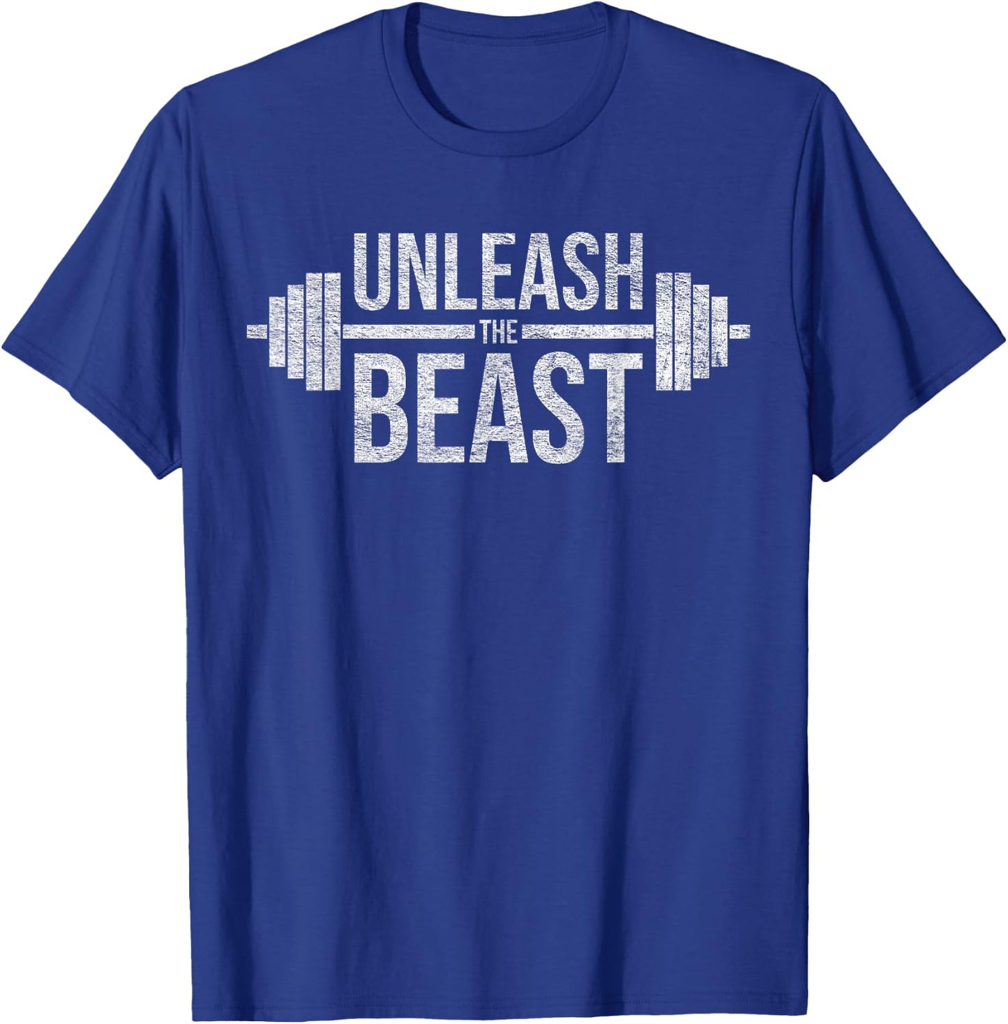 Unleash The Beast Barbell Weight Lifter Workout Training T-Shirt - T-Shirt | Royal