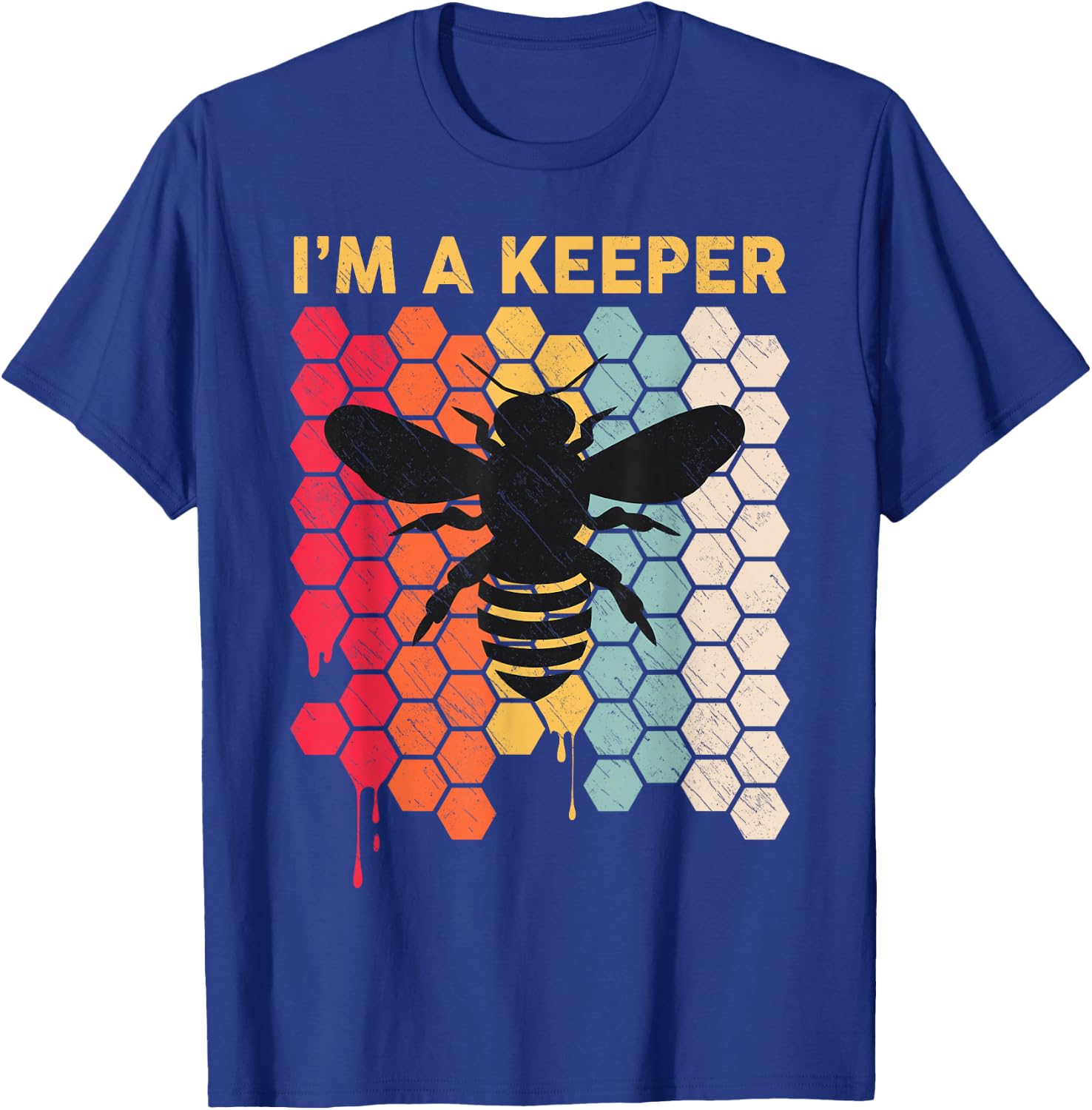 Men Bee-Shirt Funny Honey Beekeeping Gift I'm A Bee Keeper T-Shirt - T-Shirt | Royal