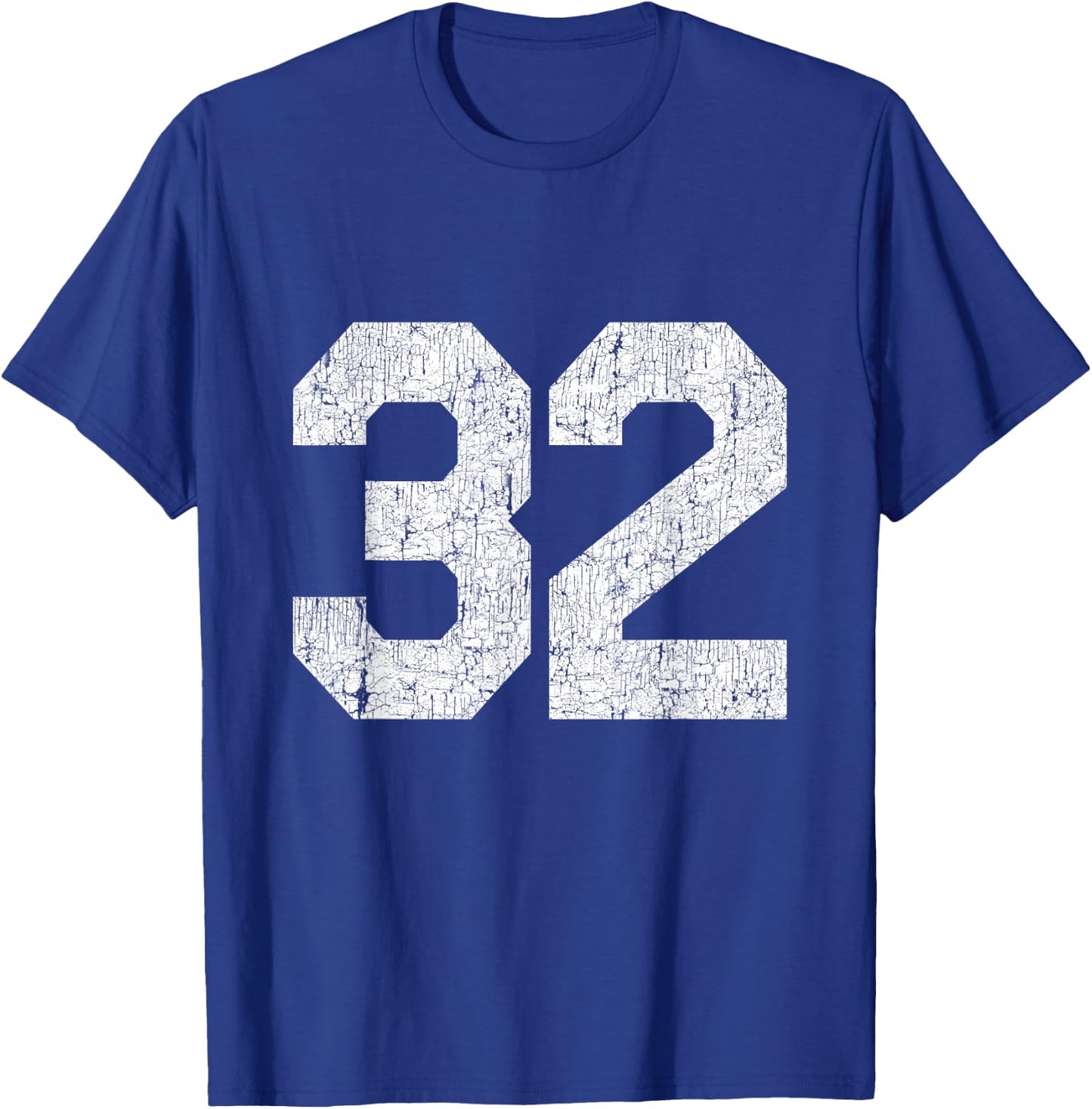 #32 Jersey Uniform Varsity Sports Number, 32nd Birthday T-Shirt - T-Shirt | Royal