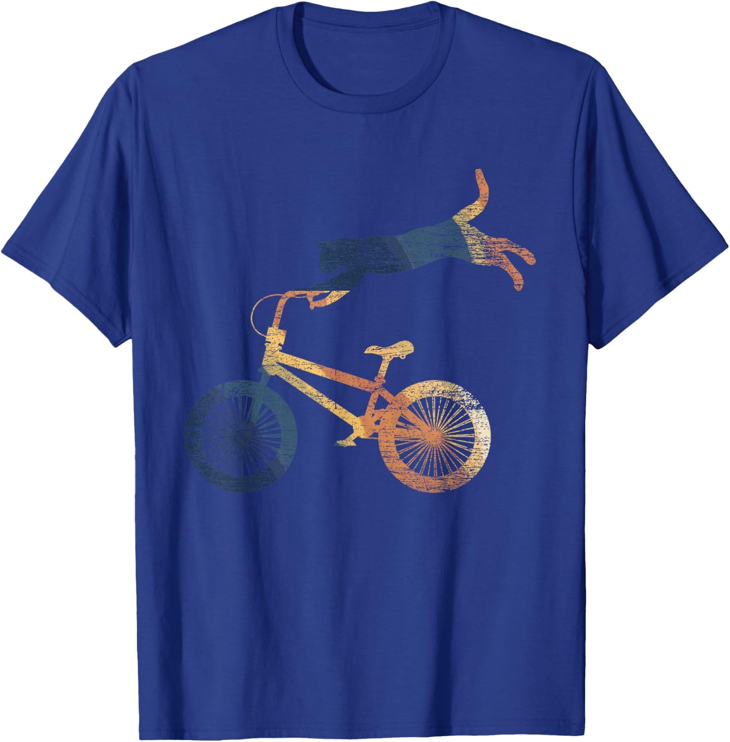 Retro Cat Funny Animal Lover Gift Cyclist BMX Pet Bicycle T-Shirt - T-Shirt | Royal
