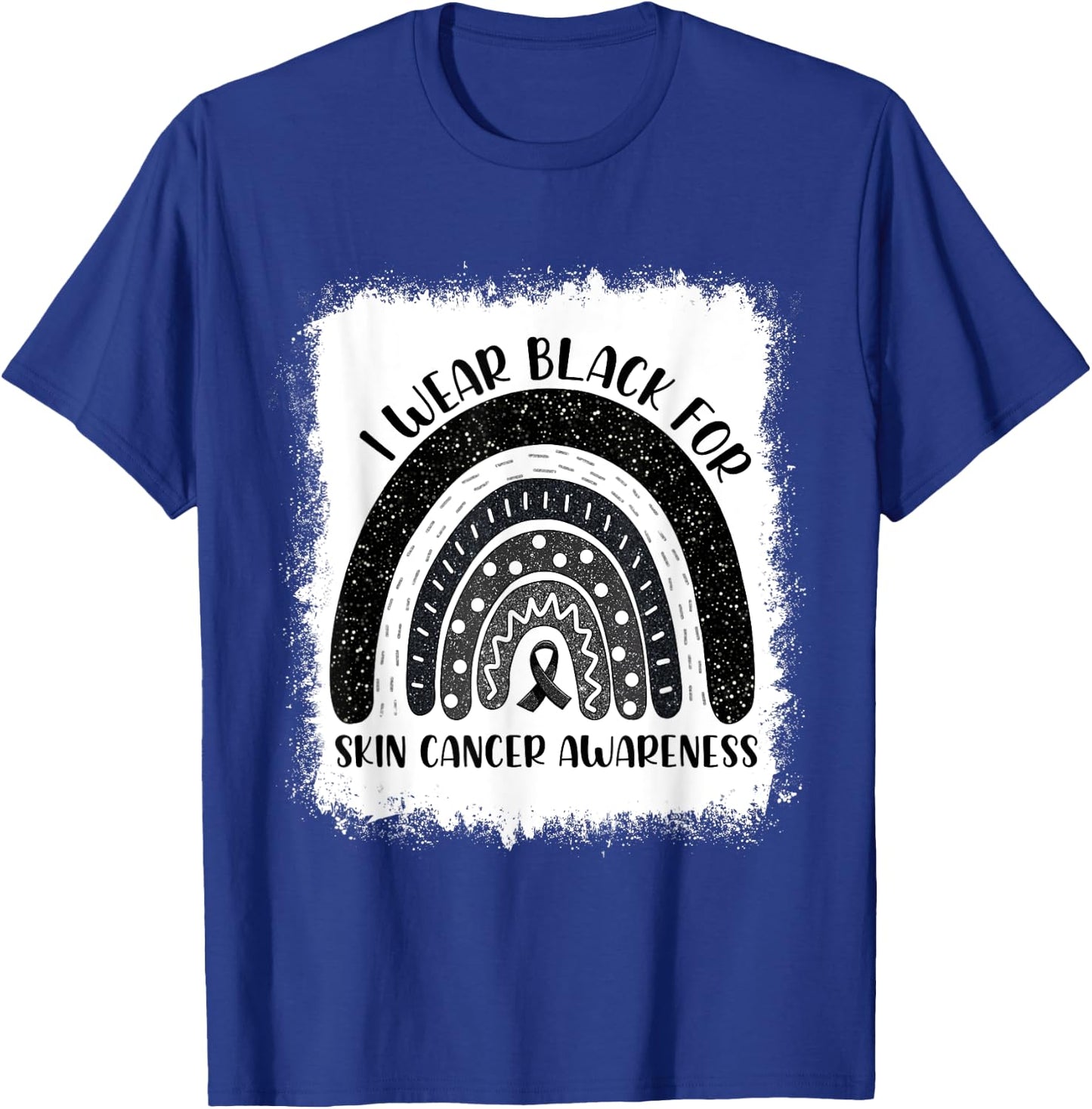 Rainbow I Wear Black For Skin Cancer Awareness Month T-Shirt - T-Shirt | Royal