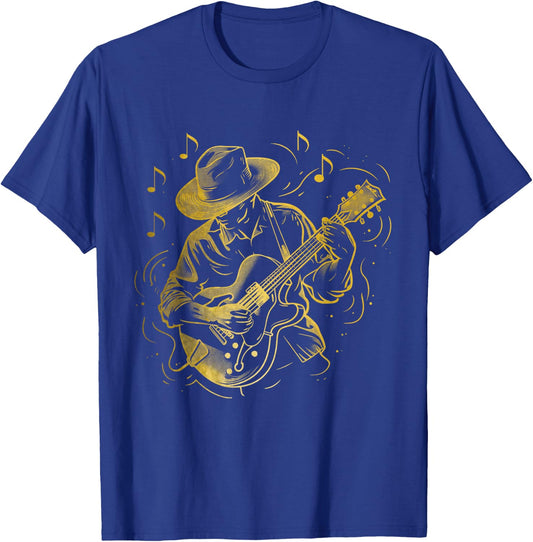 Guitar Player Jazz Blues Music Blues Musician Guitarist T-Shirt - T-Shirt | Royal