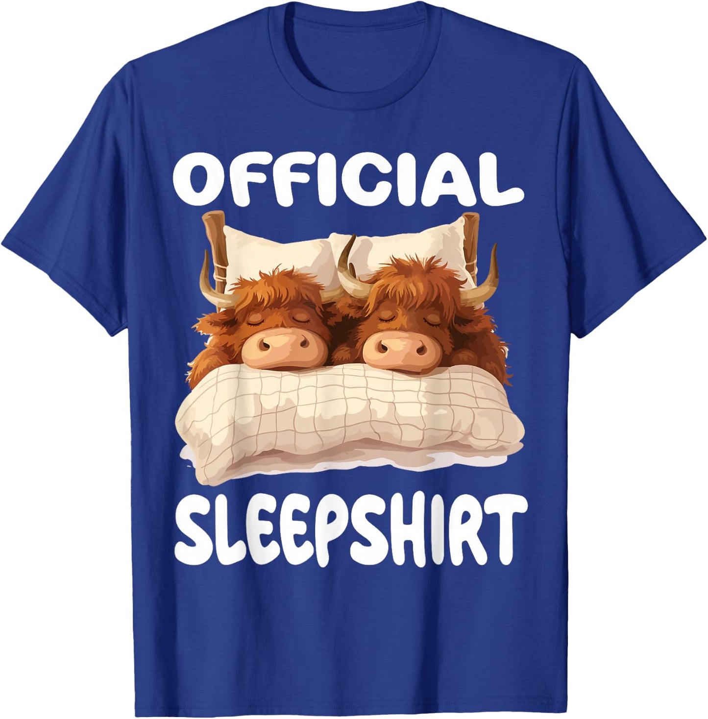 Scottish Highland Cow Official Sleepshirt Pajamas Nightgown T-Shirt - T-Shirt | Royal