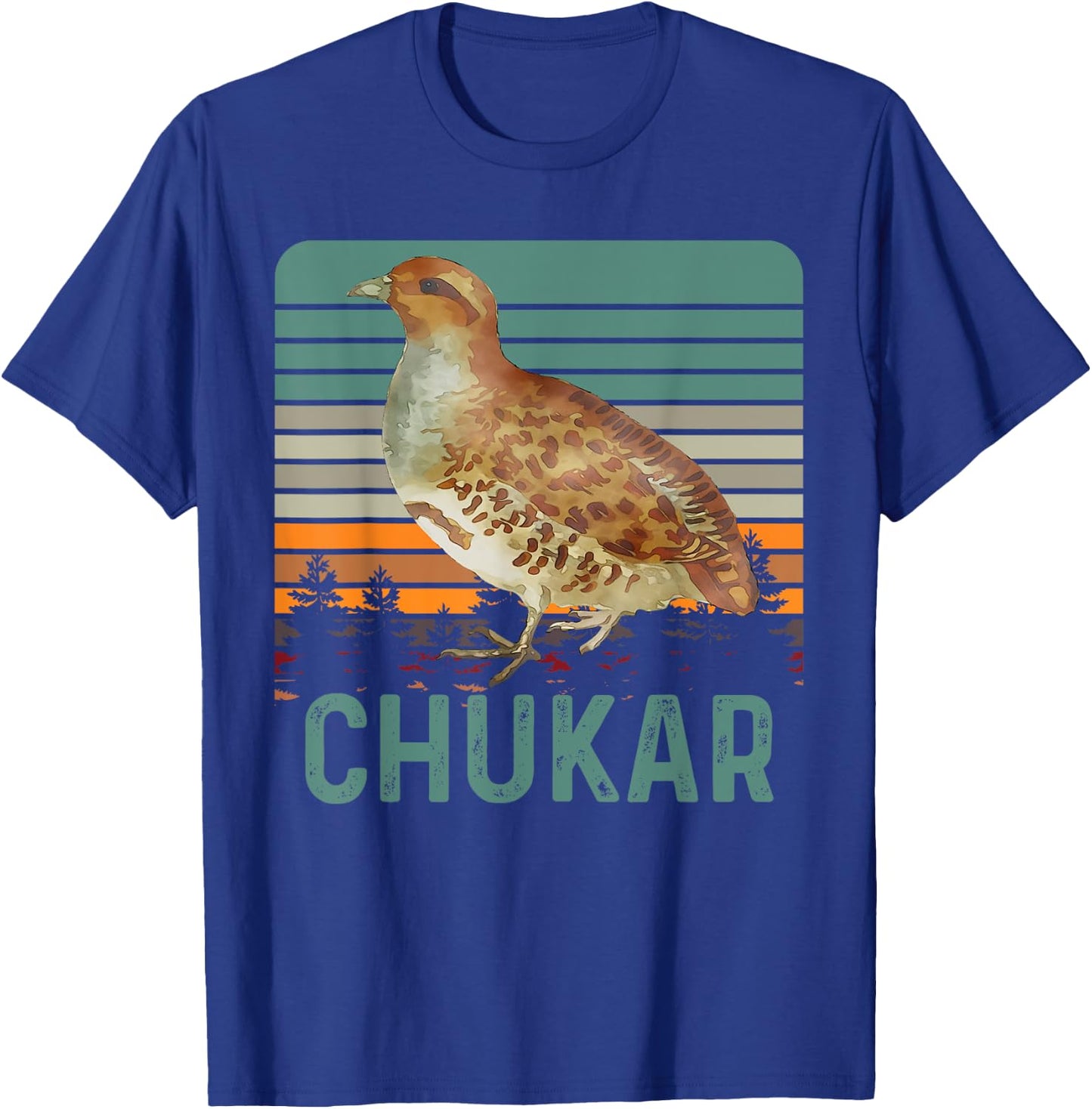 Funny Chukar Retro Vintage Funny Hunting T-Shirt - T-Shirt | Royal