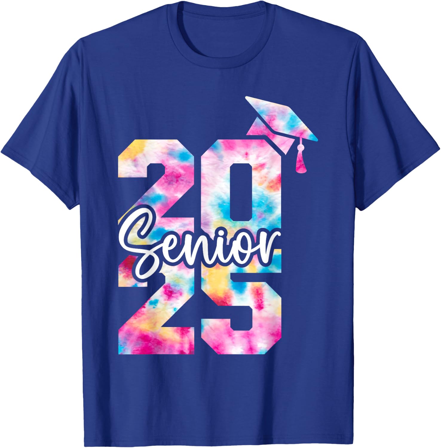 Senior 2025 Class of 2025 Tie Dye College High School Senior T-Shirt - T-Shirt | Royal
