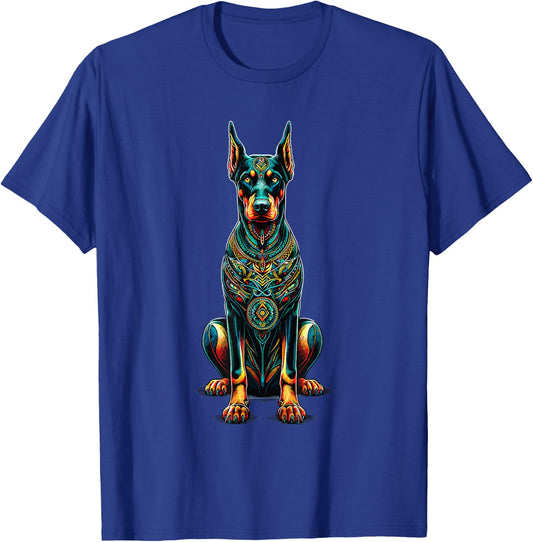 Mandala Art Doberman Pinscher Dobermans Dobie T-Shirt - T-Shirt | Royal