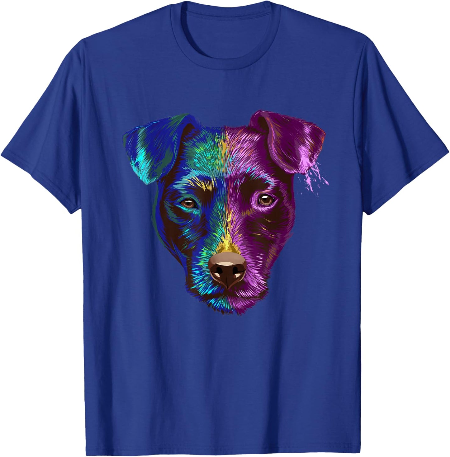 Colourful Dog Patterdale Terrier Men Women Kids T-Shirt - T-Shirt | Royal