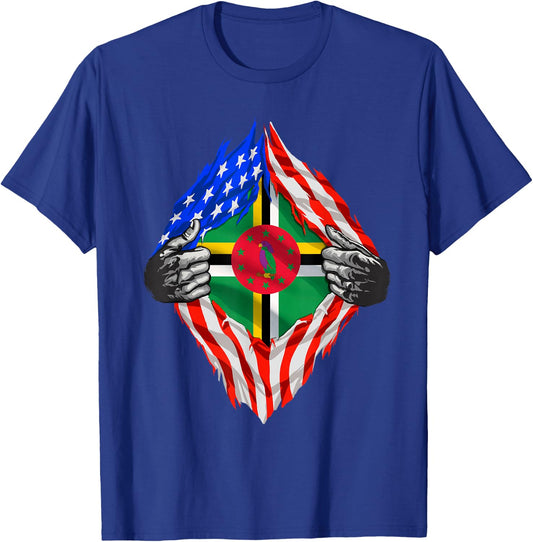 Dominican Republic Shirt Super Dominican American Flag Roots T-Shirt - T-Shirt | Royal