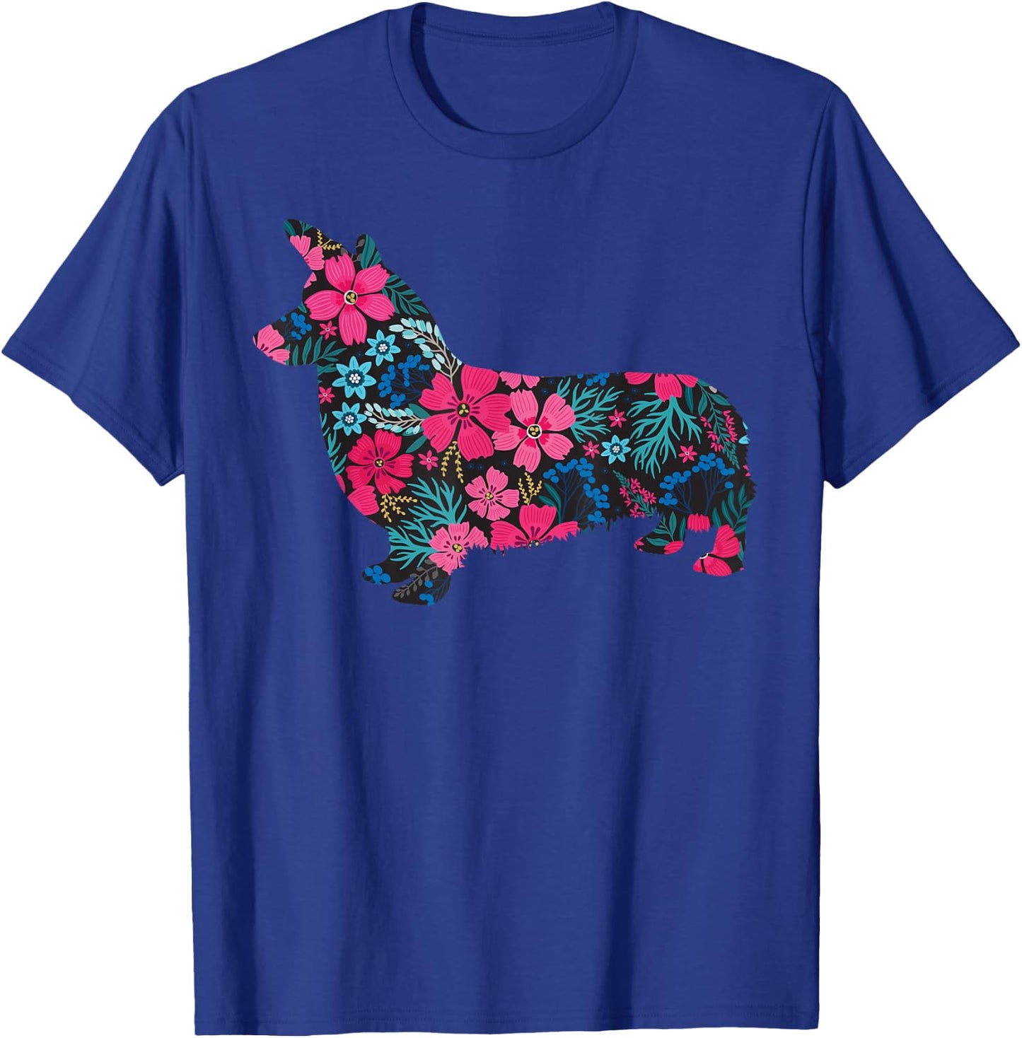 Corgi Floral Gift Corgi Lover Men Women T-Shirt - T-Shirt | Royal