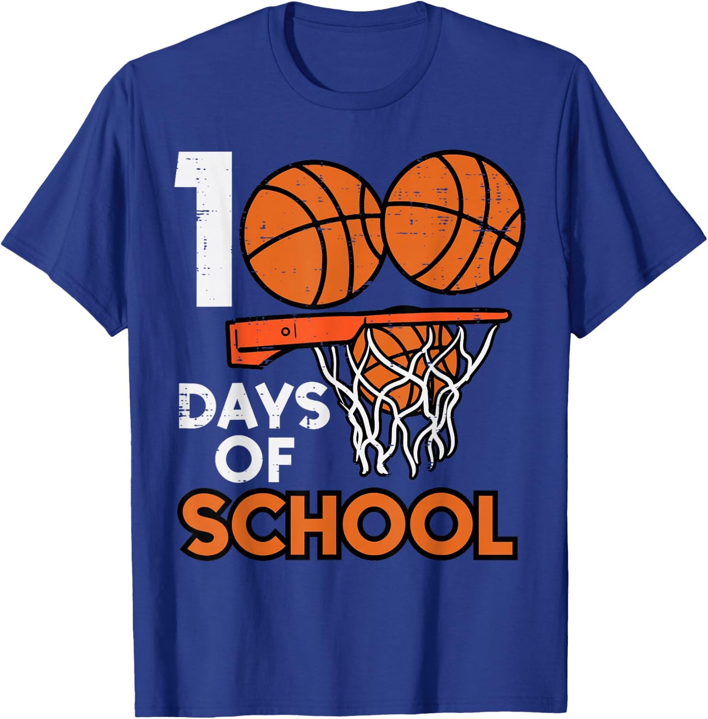 100 Days School Basketball 100th Day Teacher Men Boys Kids T-Shirt - T-Shirt | Royal