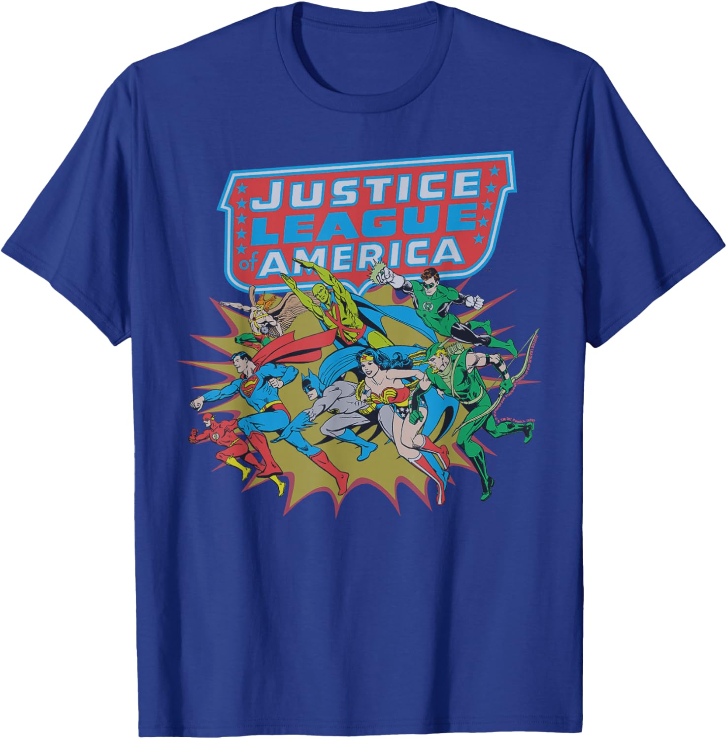 DC Comics Justice League Of America Hero Run T-Shirt - T-Shirt | Royal