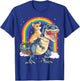 Chihuahua Riding Dinosaur T-rex Gifts Boys Kids Men Rainbow T-Shirt - T-Shirt | Royal