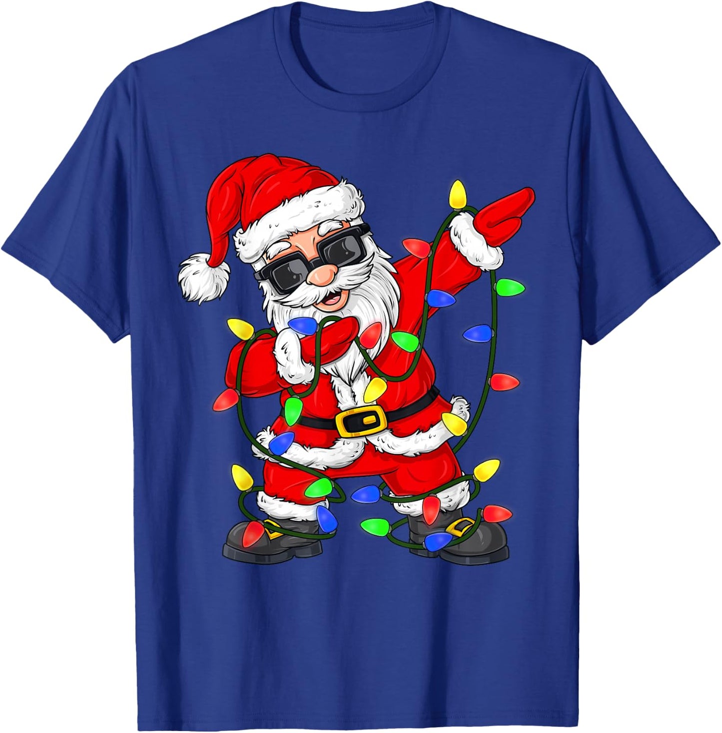 Dabbing Santa Claus Christmas Tree Lights Boys Kids Dab Xmas T-Shirt - T-Shirt | Royal