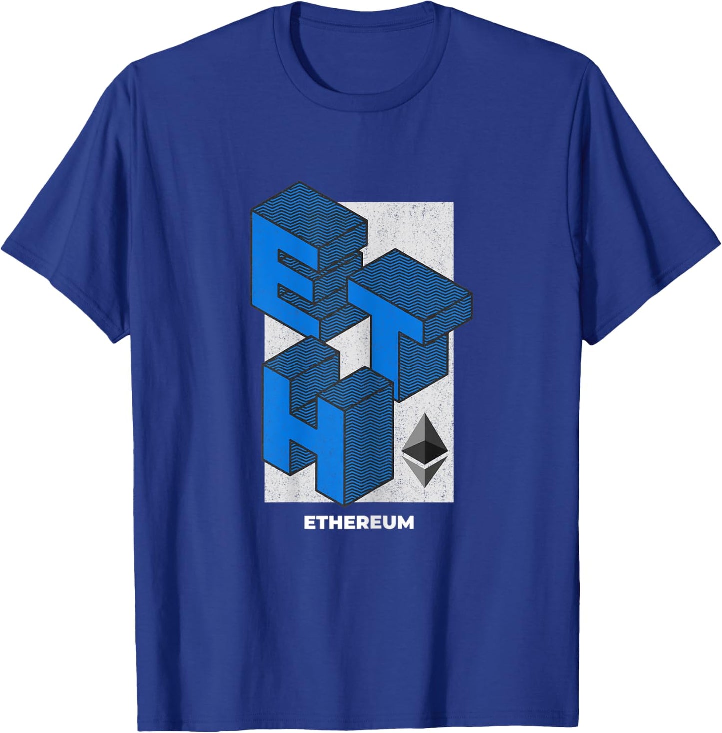 Ethereum Crypto Isometric Text ETH Cryptocurrency Shirt T-Shirt - T-Shirt | Royal