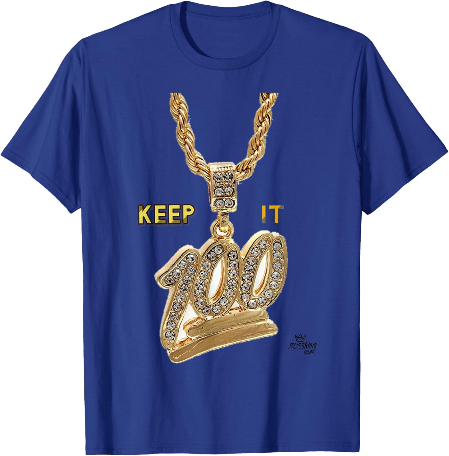 Keep it 100 Keep It Real Hip Hop Rap Music Design T-Shirt - T-Shirt | Royal