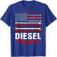 Diesel Mechanic Gifts Powered Patriotic American Flag T-Shirt - T-Shirt | Royal