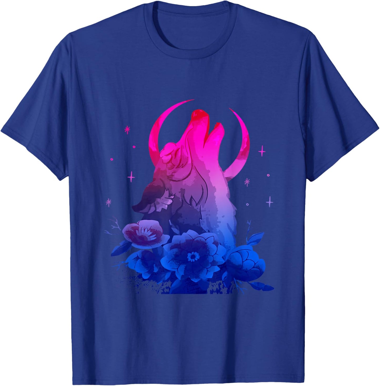 Bi Pride Bisexuality Bisexual Flag Howling Wolf Bisexual T-Shirt - T-Shirt | Royal