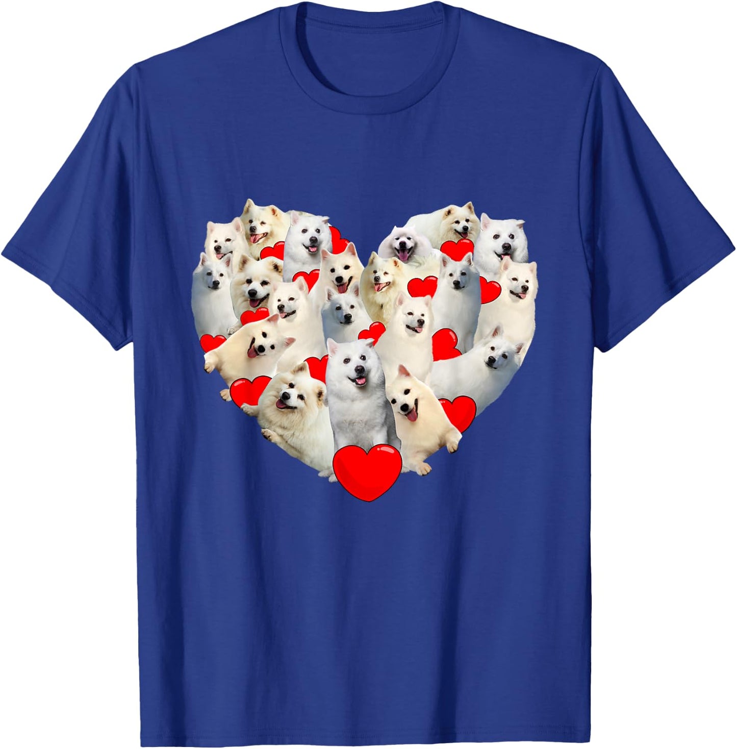 Funny Heart Love American Eskimo Valentine's Day Gift T-Shirt - T-Shirt | Royal
