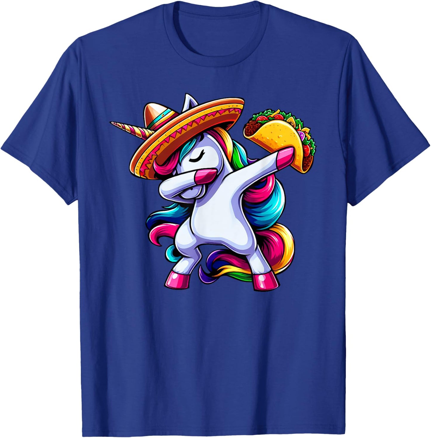 Cinco De Mayo Funny Dabbing Unicorn Sombrero Mexican Kids T-Shirt - T-Shirt | Royal