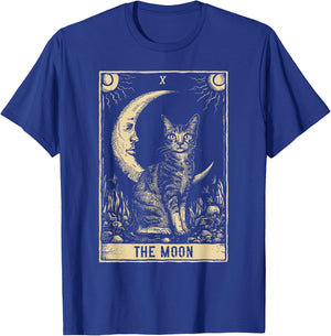 Crescent Moon And Cat Tarot Card T-Shirt - T-Shirt | Royal