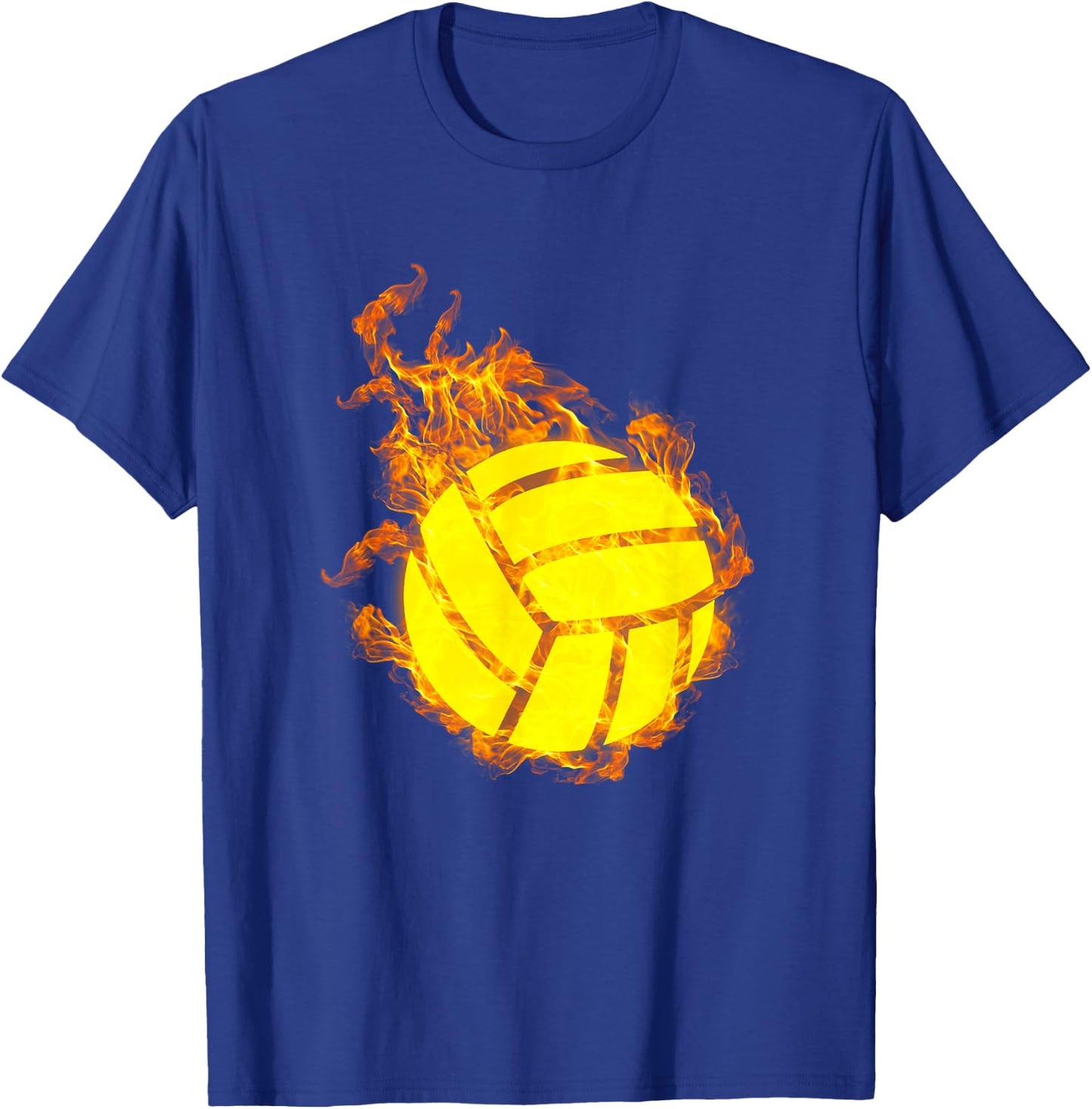 Fire Volleyball Ball Flames Volleyball Player T-Shirt - T-Shirt | Royal