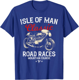 Retro Isle of Man TT Races Vintage Motorbike Race T-Shirt - T-Shirt | Royal