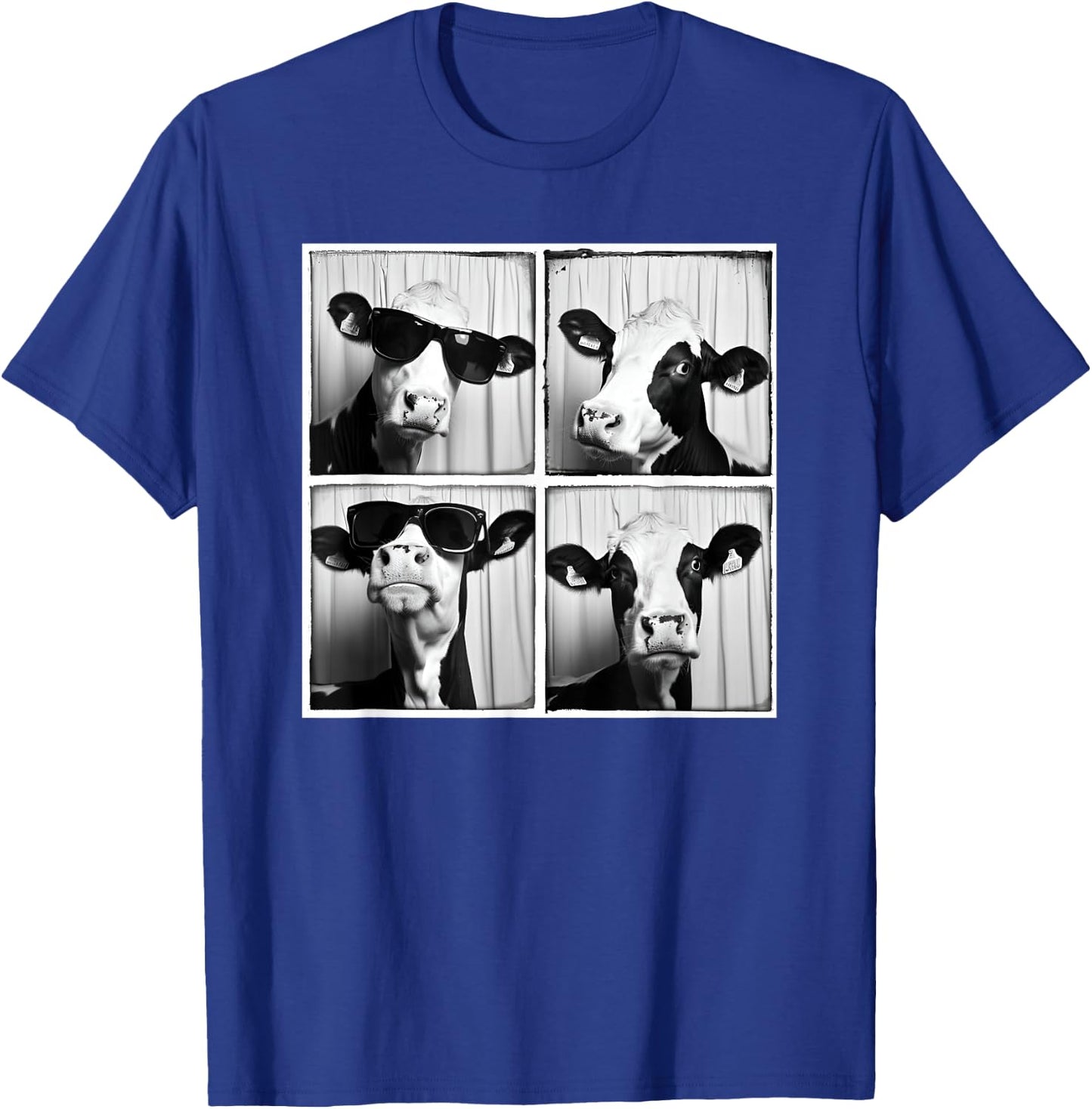 Cow Wearing Sunglasses Photo Farmyard Funny Farm Animal T-Shirt - T-Shirt | Royal