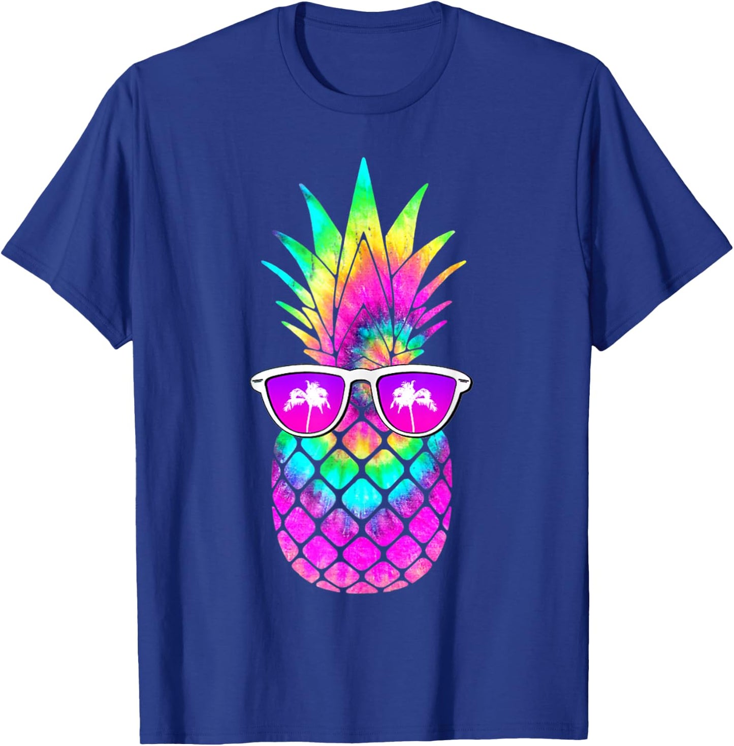 Summer Tie Dye Pineapple Sunglasses Tropical Fruit Lover T-Shirt - T-Shirt | Royal