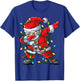 Dabbing Santa Christmas Tree Lights Xmas Gifts Boys Kids Dab Short Sleeve Black T-Shirt - T-Shirt | Royal