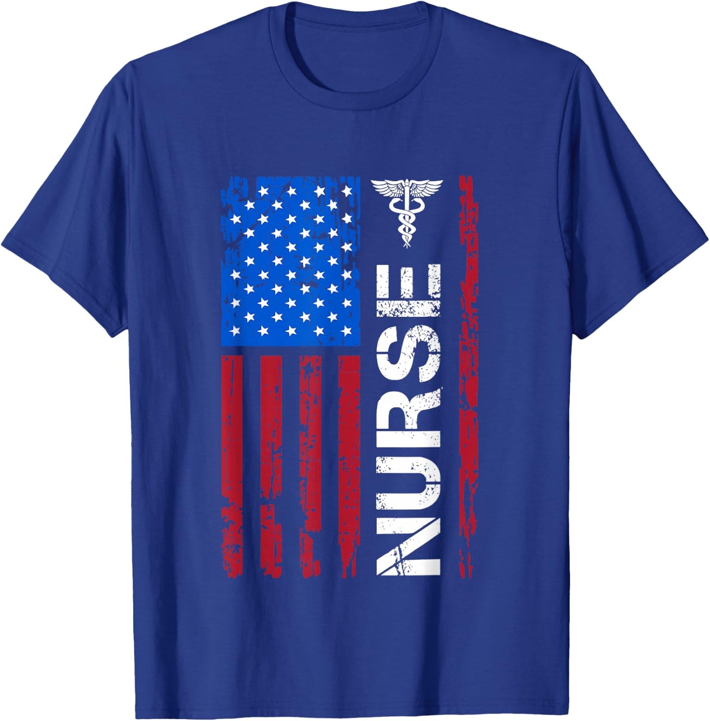 Patriotic Nurse 4th Of July American Flag Independence Day T-Shirt - T-Shirt | Royal
